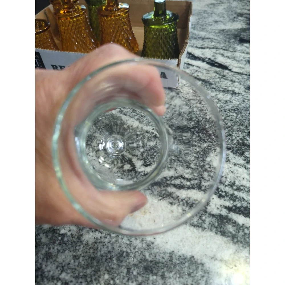 Vintage Homco Home Interiors Clear Glass Bell Shaped Candle Cup With Peg